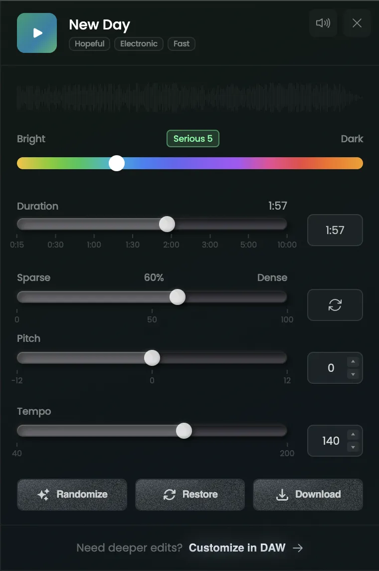 Quick edit player interface